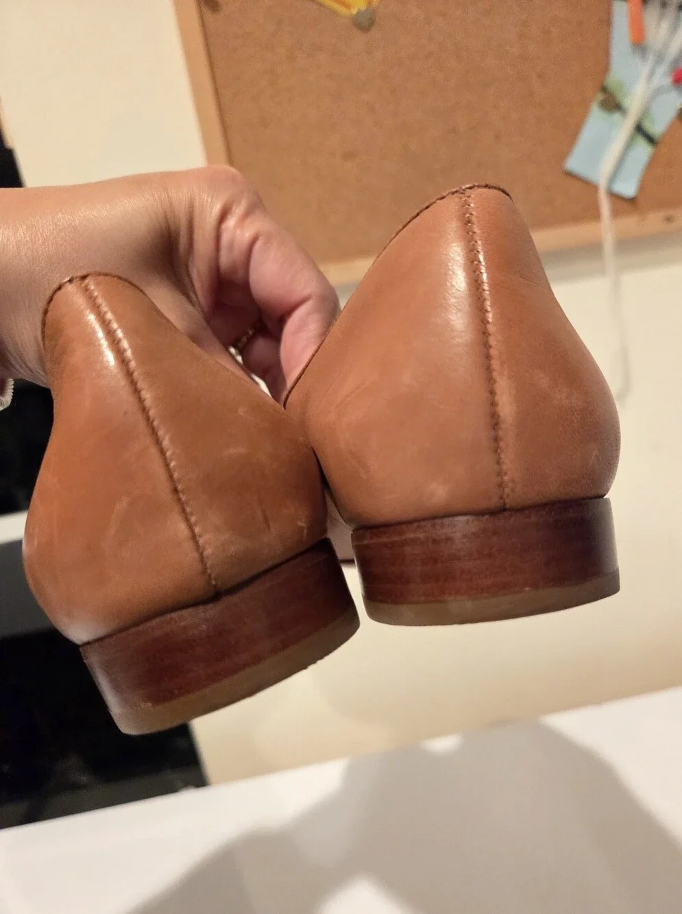 Tory Burch Gemini Link Leather Loafers Tan/light Brown Gold Hardware Size 7.5